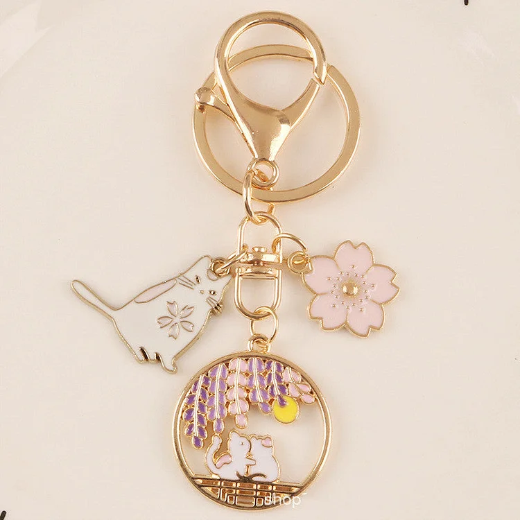 Cute Cartoon Love Cat keychain