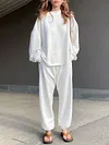 Home Wear Long Sleeves Harem Pants Suits