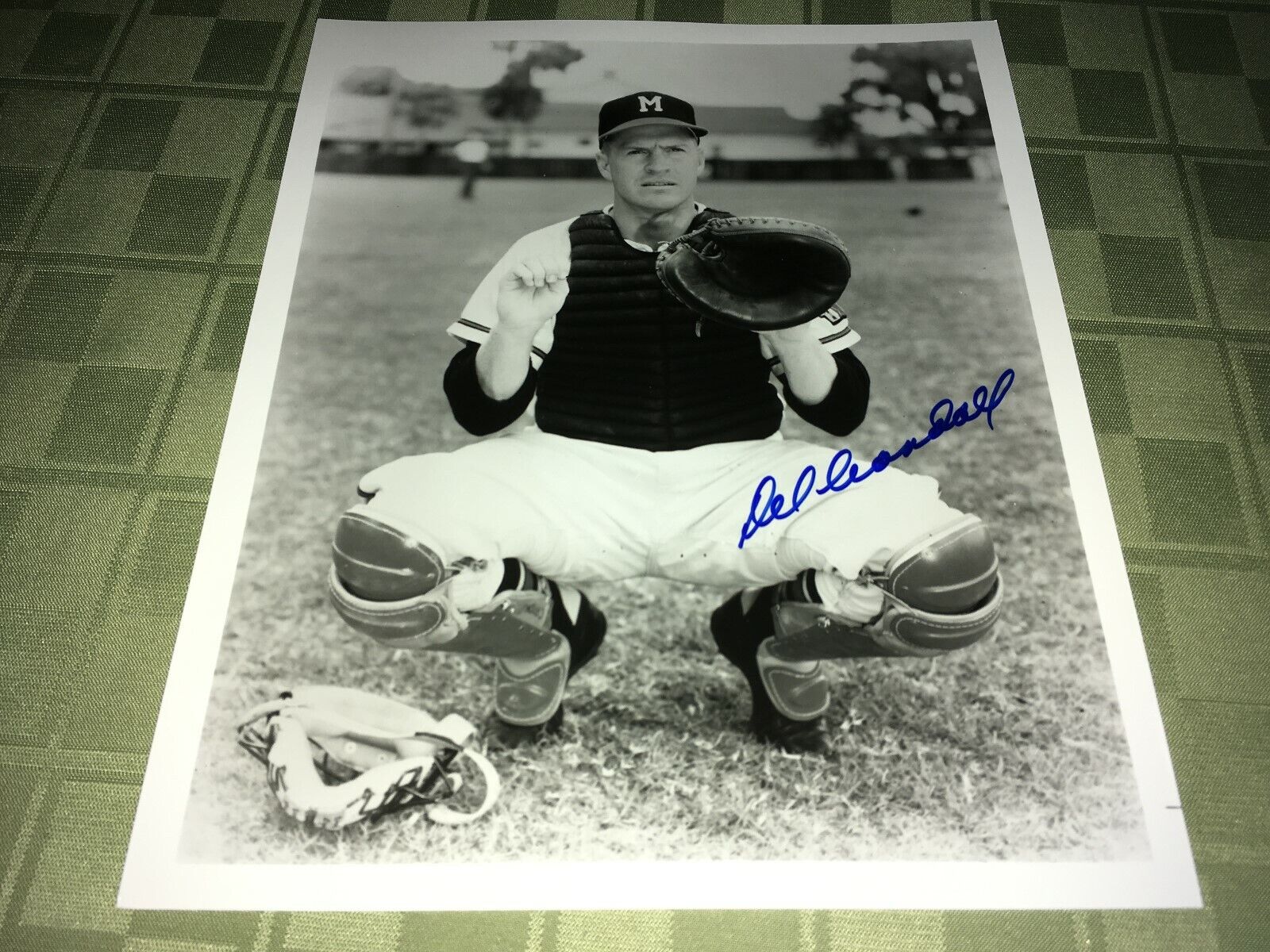 Del Crandall Milwaukee Braves Signed 8 x 10