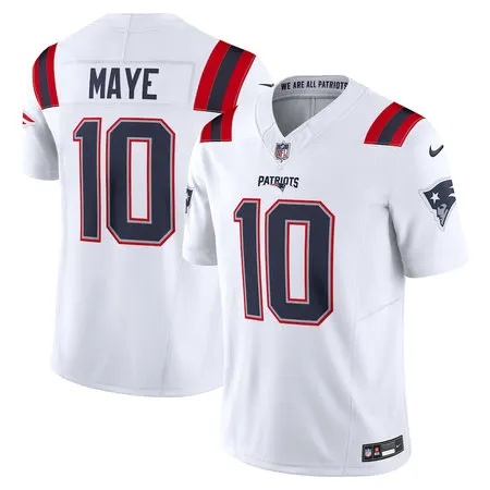 Men's New England Patriots #10 Drake Maye White Vapor F.U.S.E. Limited Jersey