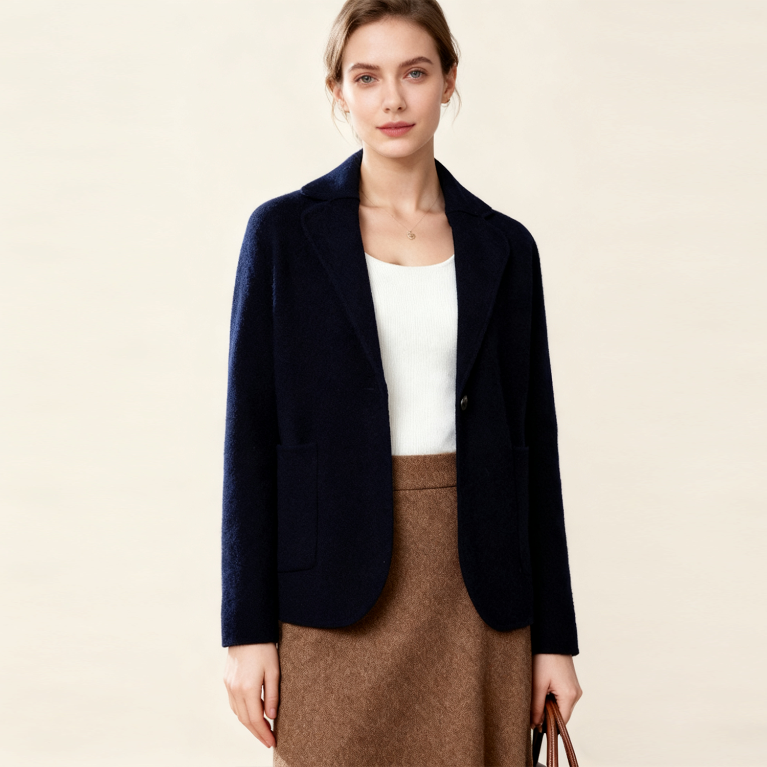 Keep Warm Women's Cashmere Blazer REAL SILK LIFE
