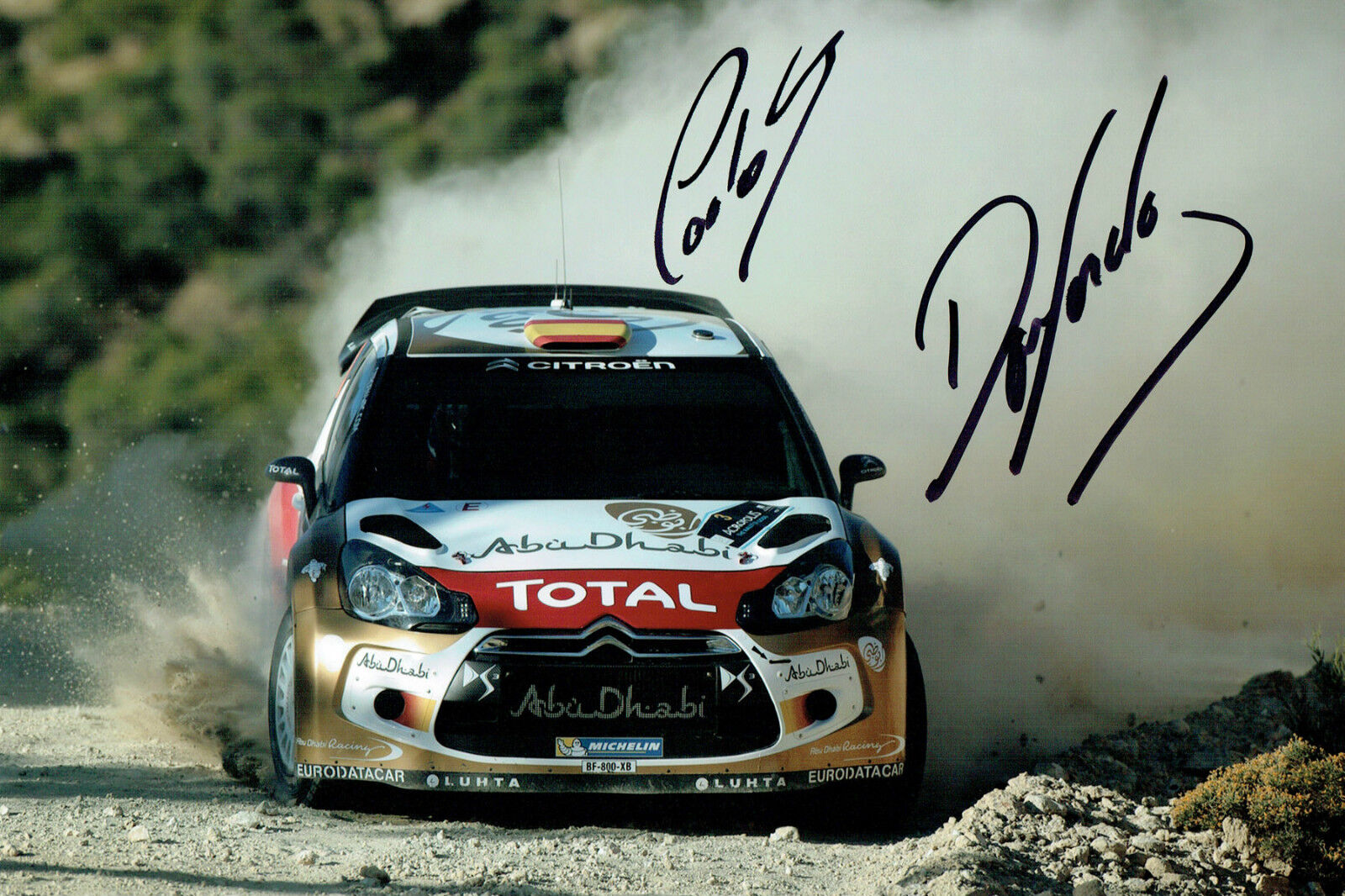 Daniel SORDO & Carlos Del BARRIO WRC SIGNED AUTOGRAPH 12x8 Photo Poster painting AFTAL COA