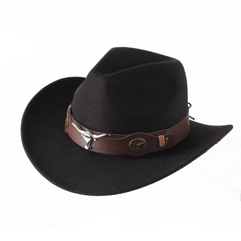 Spring And Summer Style Woolen Cloth Cowboy Hat Men And Women Couples Ethnic Style Roll-up Hat Sunshade Hat Jazz Hat