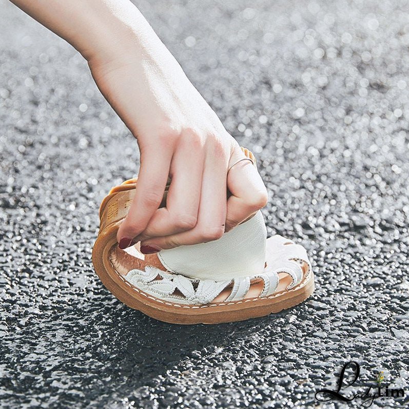 Retro Round Toe Sewing Buckle Sandals
