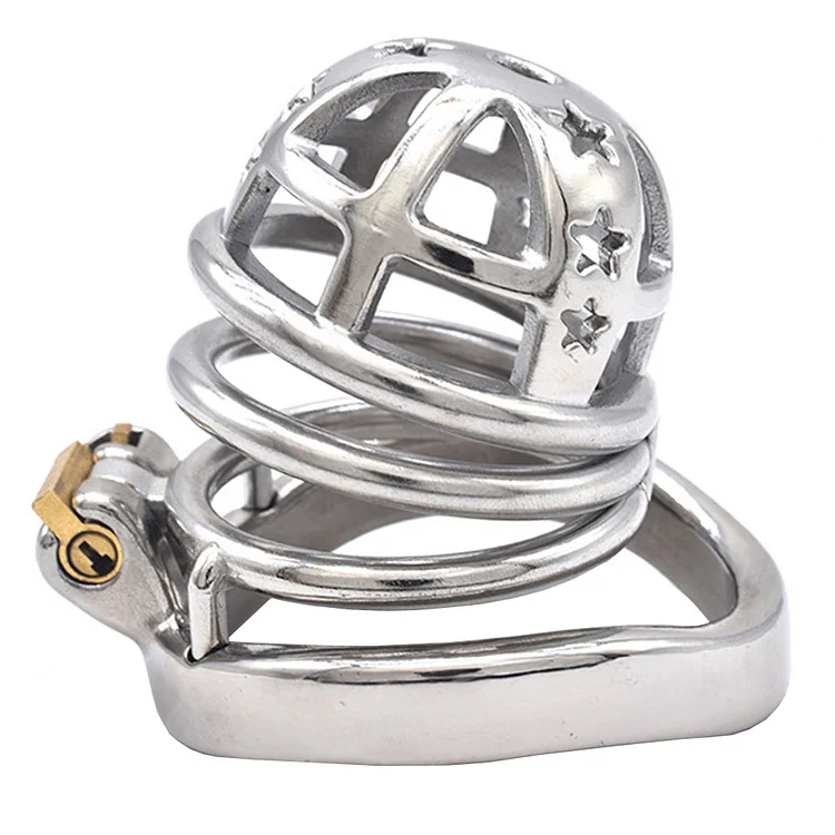 Metal Chastity Cage with Stars  Weloveplugs