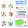 6Pcs Double Side Diamond Art Keyring Keychain Pendant for Home Decor (Cute Elfs)
