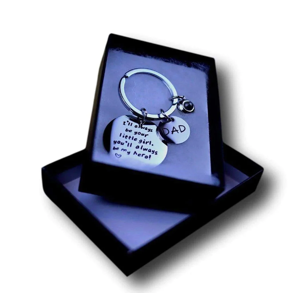 Best Father's Day Gift Projector Custom Personalized Circle Photo Keychain wetirmss