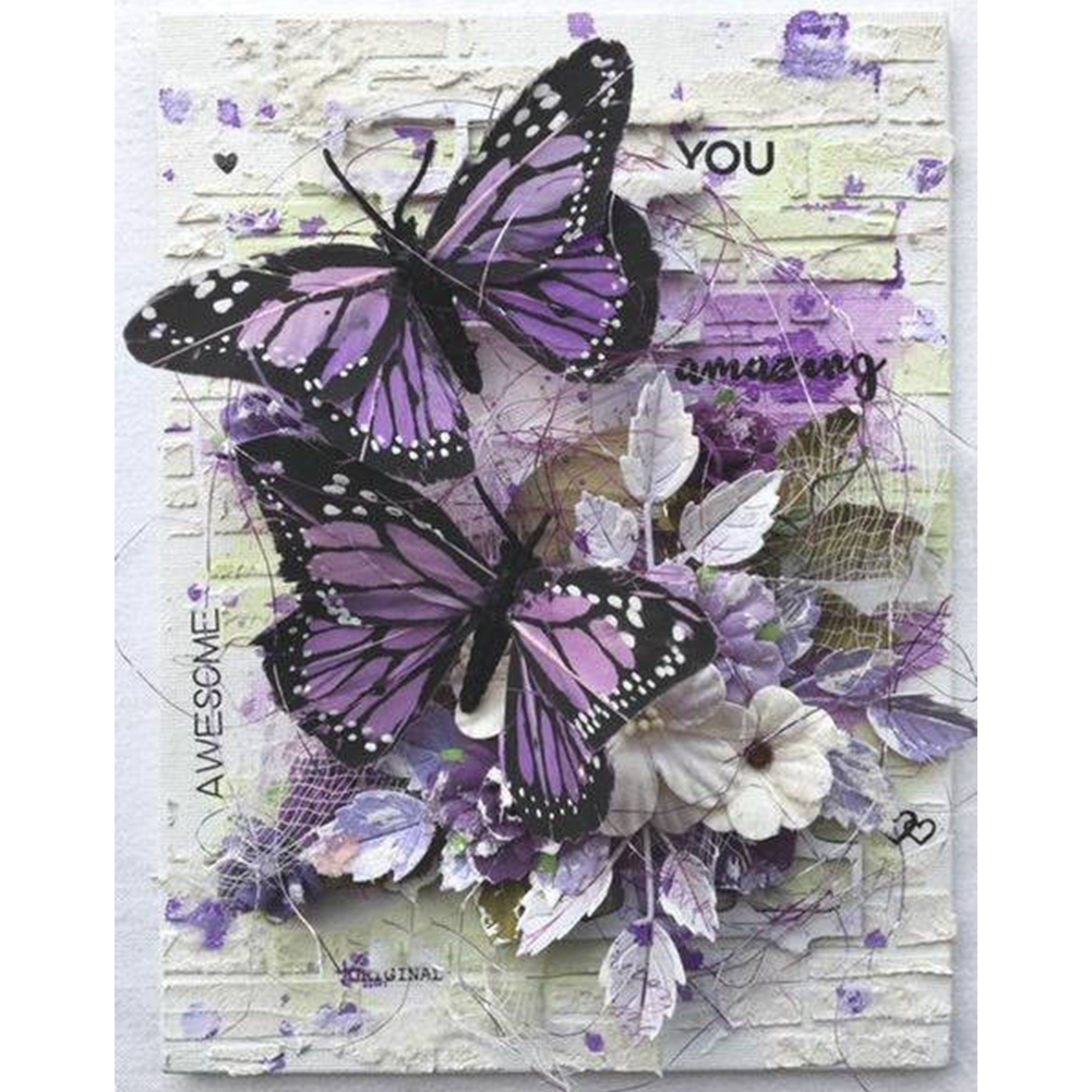 

Two Butterflies - Round Drill Diamond Painting - 30*40CM, 501 Original