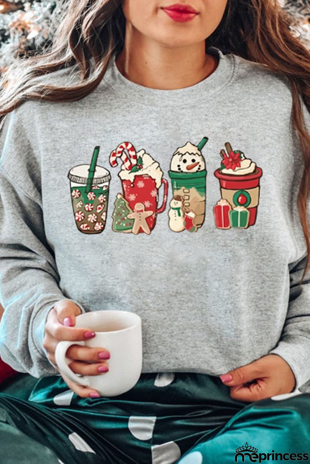 Sweet Christmas Drinks Graphic Sweatshirt