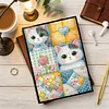 Cat 5D DIY Diamond Art Painting Notebook Kit 50 Pages A5 Rhinestone Art Painting Notebook Kit for Adults Beginners Holiday Birthday Gift