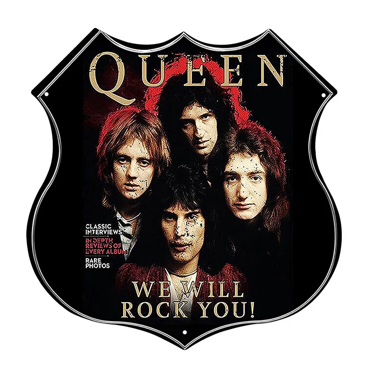 QUEEN - shield vintage tin sign - 11.8x11.8inch