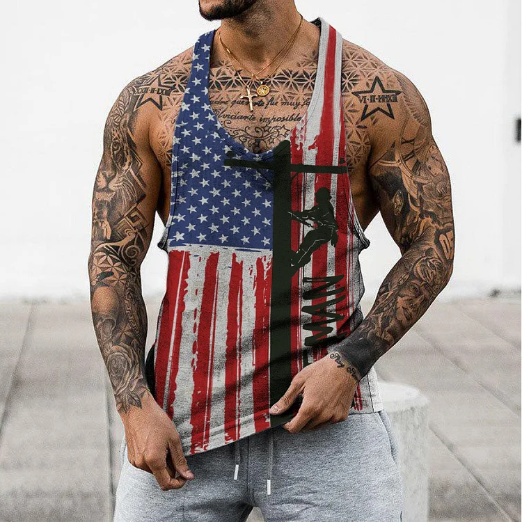 BrosWear Retro Fashion Flag Tank Top