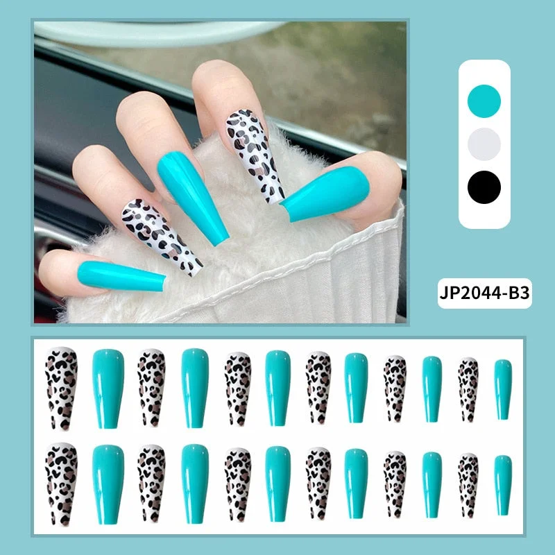 Fashion 24pc/set 10 Sizes Fake Nails Full Cover French False Nail Tips With Double-Sided Nail Adhesive Tab Press On Nails Art-Nail Inspo