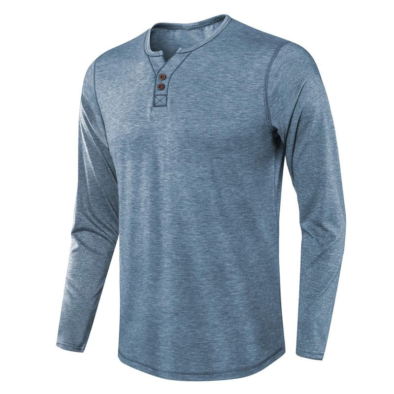 Men's Button Half Open Collar Henley Shirt-Compassnice®
