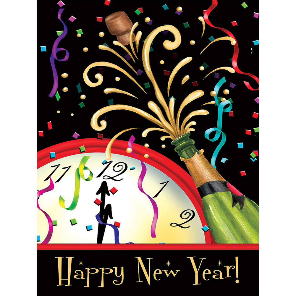 

Happy New Year - Round Drill Diamond Painting - 30*40CM, 501 Original