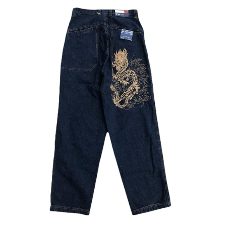 Dragon Embroidery Boyfriend Jeans