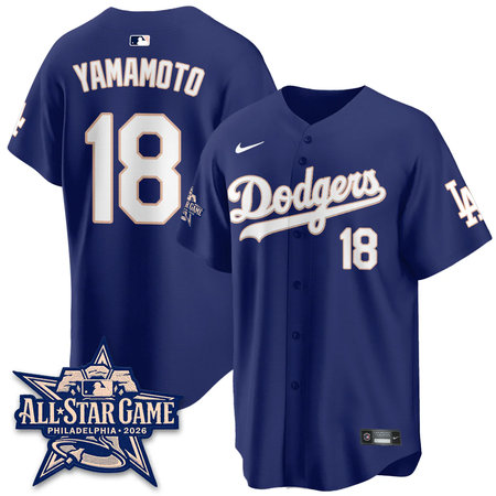 Men's Los Angeles Dodgers #18 Yoshinobu Yamamoto Royal 2026 MLB All-Star Jersey