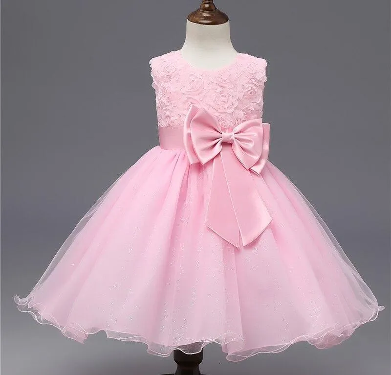 Baby Girl Dress Cute Bow Newborn Princess Dresses for Baby 1 Year Birthday Dress Toddler Infant Party Dress Christening Gown