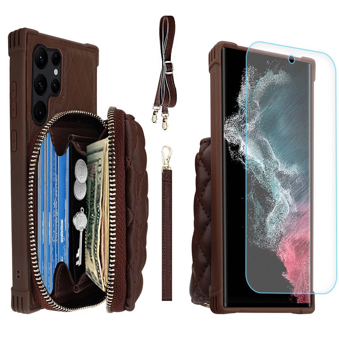 MONASAY Zipper Wallet Case for Galaxy S23 Ultra 5G