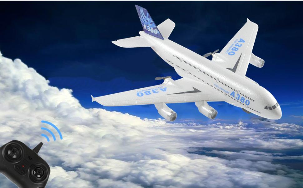 Tegooe Large Scale Passenger Jet RC Airplane - 24G Fixed Wing Foam Glider RTF Outdoor Toy