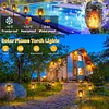 Outdoor Solar Flame Lights 12 LED Lamp Beads Simulated Dynamic Flames IP65 Waterproof Garden Courtyard Landscape Lights