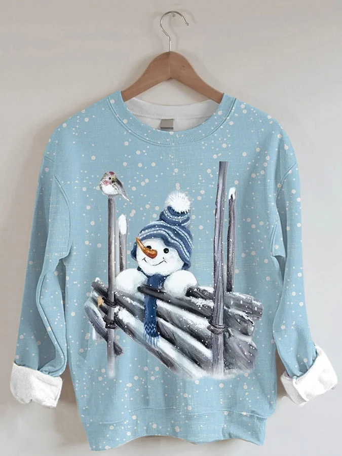 Women's Christmas Snowman Print Casual Sweatshirt