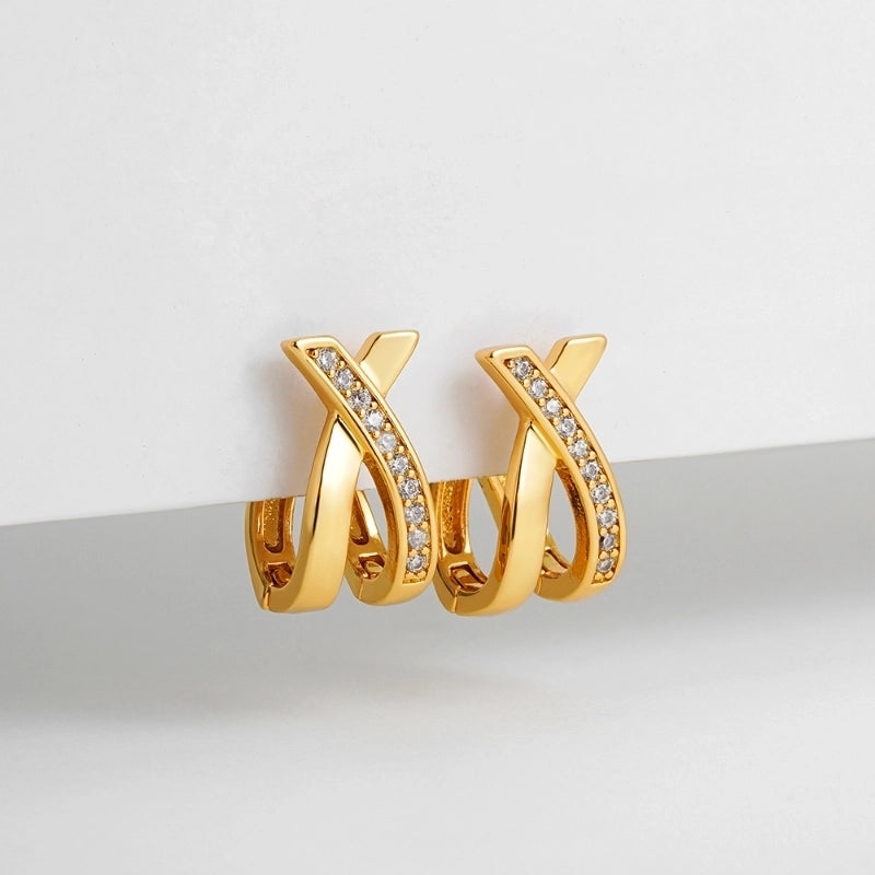 1 Pair Glam Minimalist Solid Color Copper Ear Studs