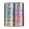 12/24 Rolls Adhesive Tape Reusable Flower Washi Tape Set Artwork Decorative Tape DIY Diamond Art Accessories