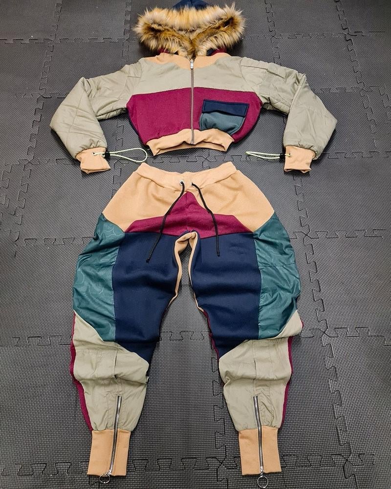 Women's Sporty Patchwork Printed Sets12