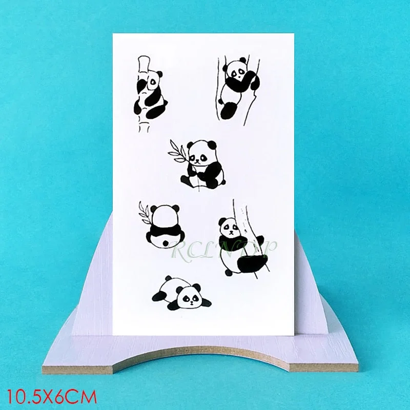 Waterproof Temporary Tattoo Sticker lovely bamboo panda animals tatto flash tatoo fake tattoos for kids men women