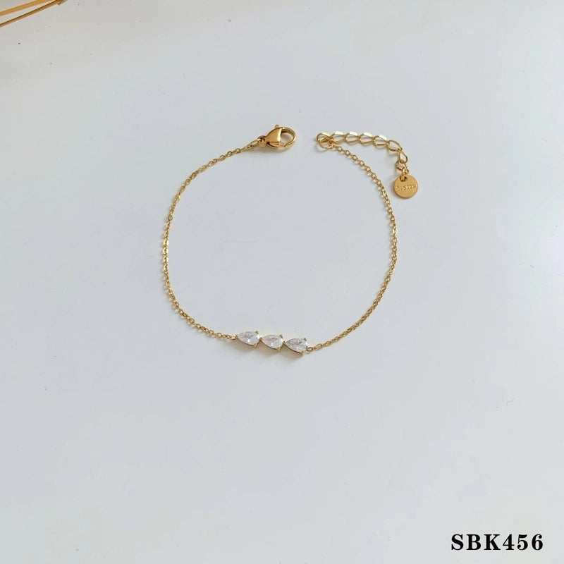 Casual Geometric 304 Stainless Steel 16K Gold Plated White Gold Plated Gold Plated Zircon Bracelets In Bulk