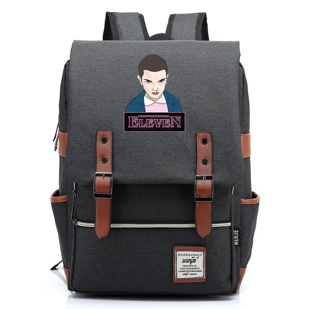 Buzzdaisy Stranger Things Eleven 11 Canvas Travel Backpack School Bag