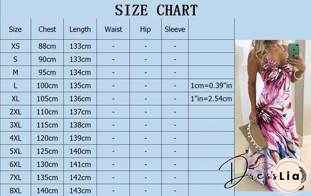 Plus Size Fashion Clothes Summer Dresses Women's Casual Sleeveless Halter Party Dress Ladies Deep V-neck Floral Printed Beach Wear Maxi Dress