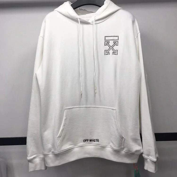 Off White Hoodie Early Spring Joint Name Sesame Street Embroidered Hoodie