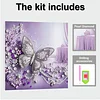 (Pre-Framed)Purple Butterfly-Special Shape Diamond Painting Kit(25x25cm)