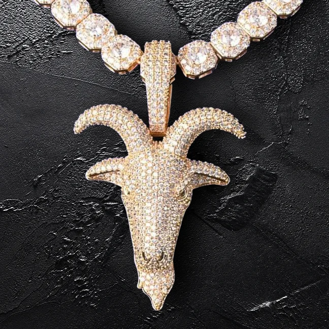 Gold Color Sheep Head Pendant-VESSFUL