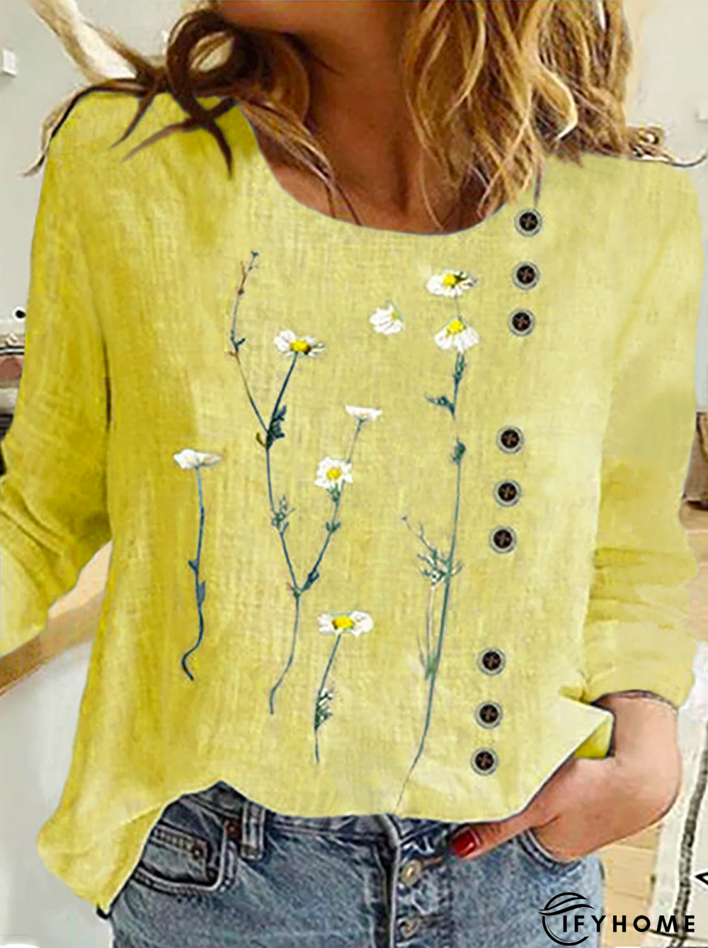 Casual Floral Long Sleeve Top | IFYHOME