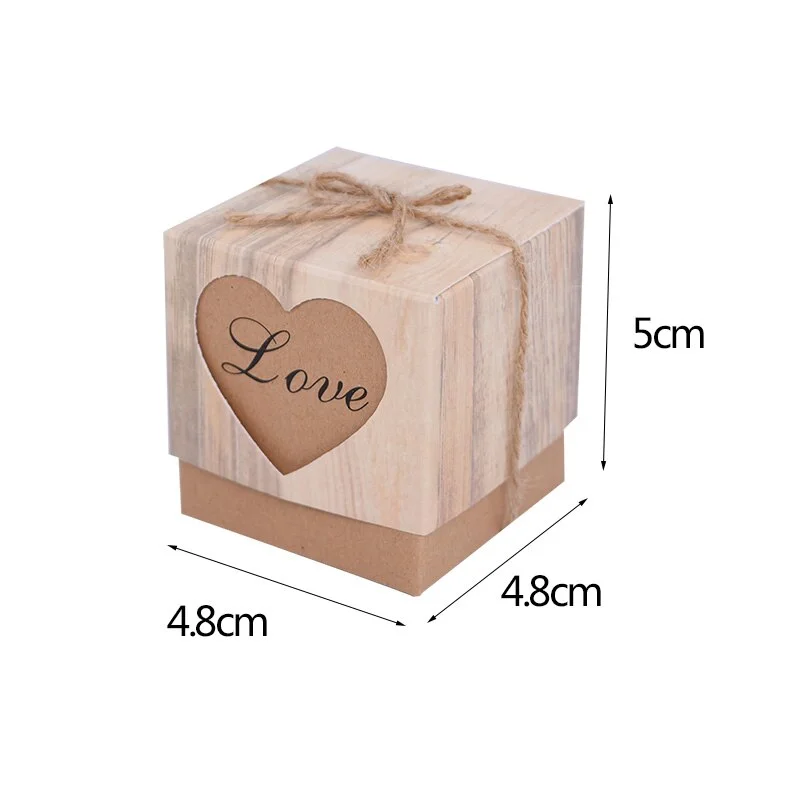 10pcs Kraft Paper Candy Gift Box Love Heart Crown Gifts Bags Party Favors For Guests Wedding Baby Shower Birthday Decoration