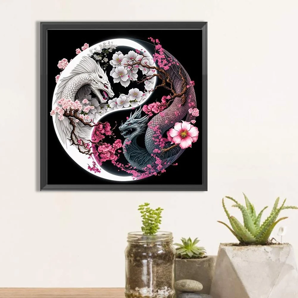 Diamond Painting - Full Round Drill - Yin Yang Dragon(30*30cm)
