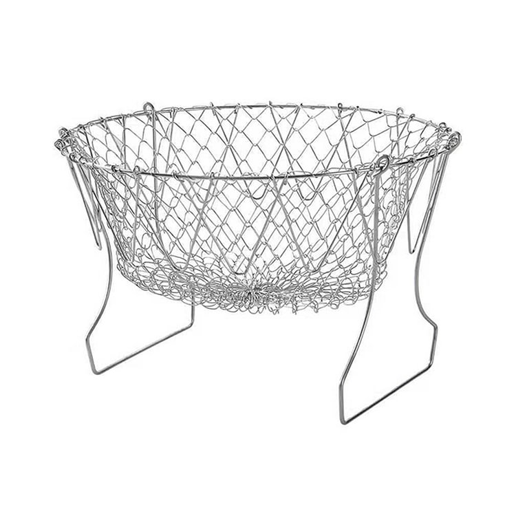 1pcs Foldable Steam Rinse Strain Fry French Chef Basket Basket Mesh Basket Strainer Net Kitchen Cooking Tool Gadgets