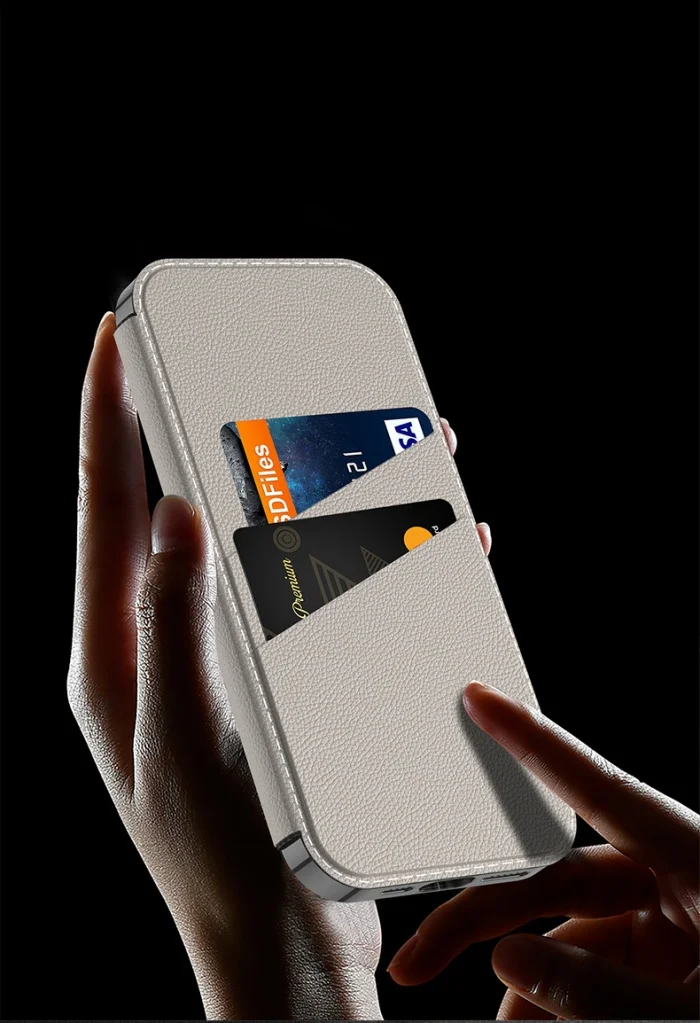 Apple 16 mobile phone case suitable for iphone16pro flip storage card slot mobile phone leather case