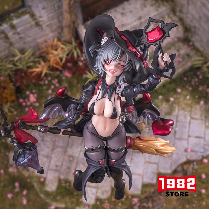 Hoshikawa Neco NyanNyan Black Hair Apprentice Witch 1/12 Action Figure Mecha Girl Doll Cat Ears Tail Collectible Model Toy