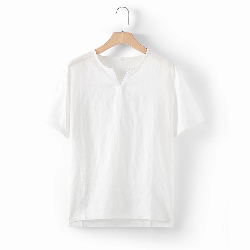 Men's Casual Linen T-shirt Pullover REAL SILK LIFE