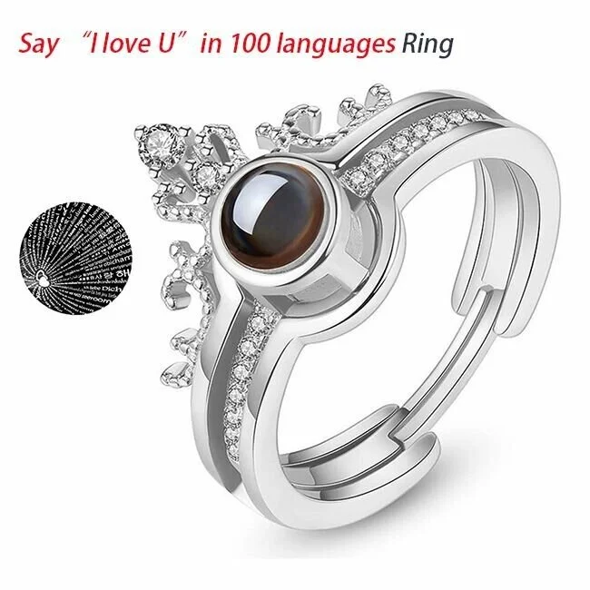 100 langues "Je t'aime" Bague créative, bracelet et boîte à bijoux Puzzle Jessemade FR