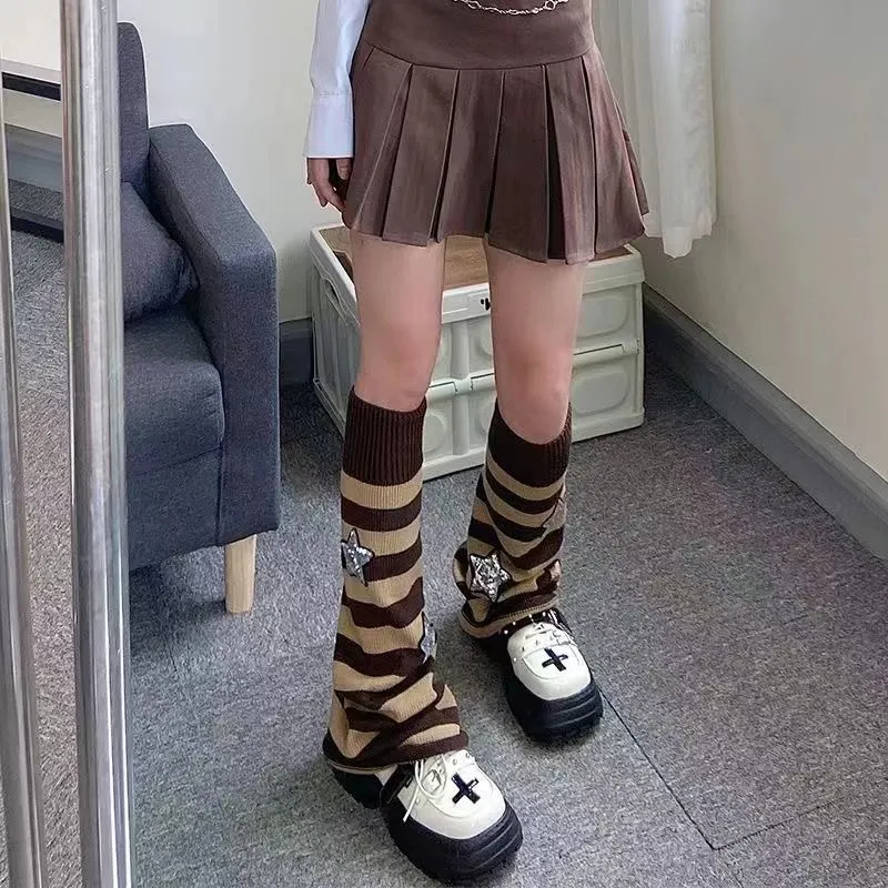 Churchf Churchf Y2k Subculture Jk Socks Female Black Long Leg Socks Knit Socks Set Star Leg Set Hot Girl Heap Pile Tide