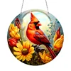 Diamond Painting Stained Glass Cardinal Pendant