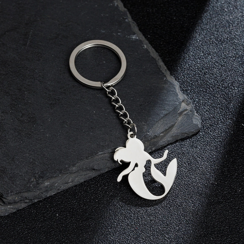 Minimalist Mermaid Stainless Steel Keychain