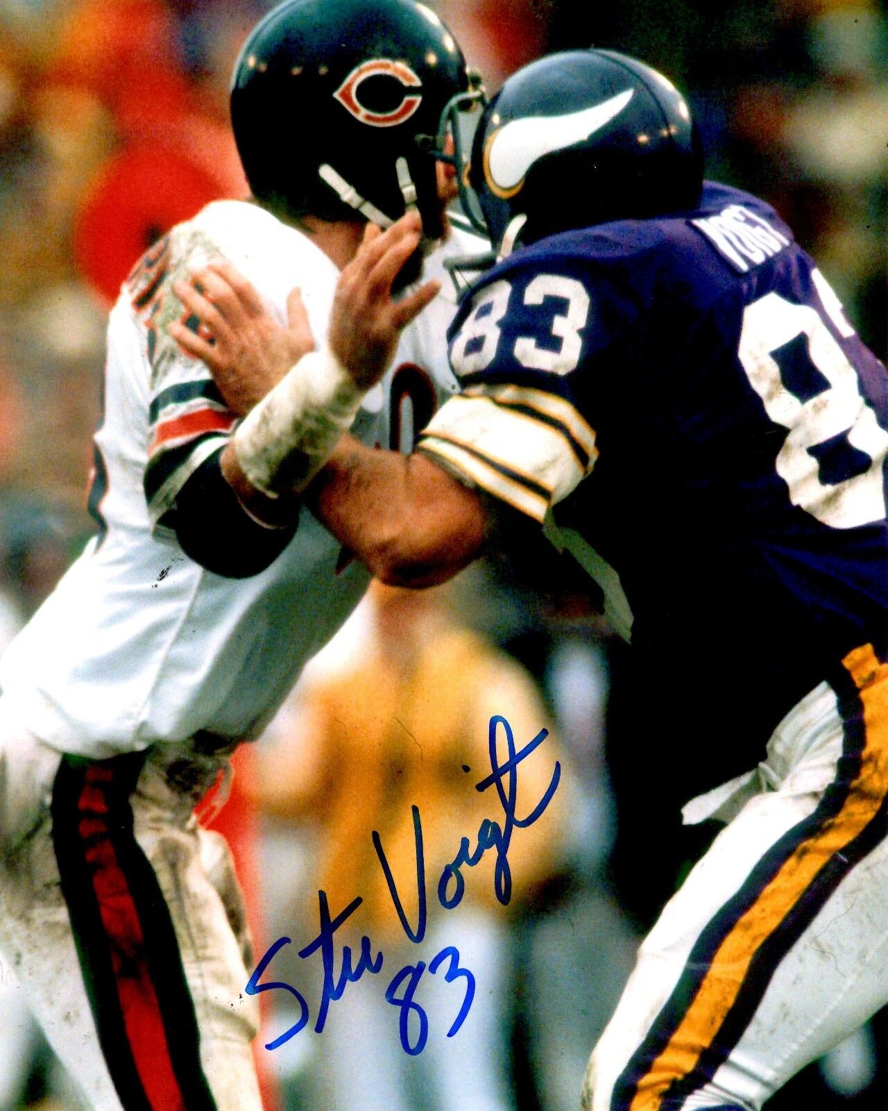 Autographed STU VOIGT 8X10 Minnesota Vikings Photo Poster painting -w/ COA