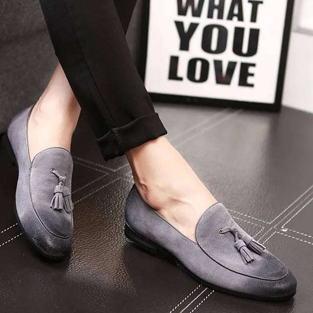 Men's Summer Daily Loafers & Slip-Ons Cowhide Dark Grey / Black / Yellow