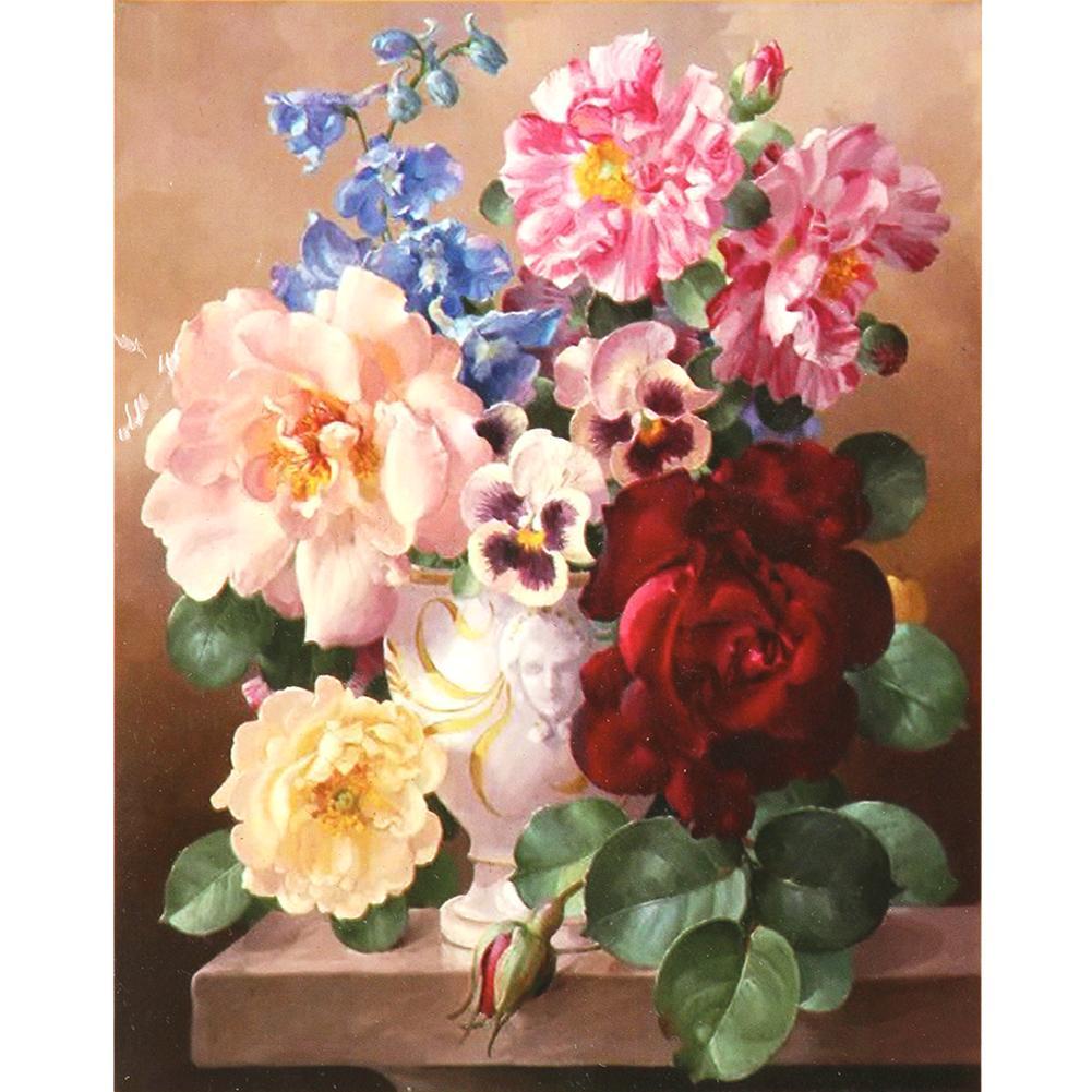 

Colorful Flowers - 14CT Stamped Cross Stitch - 54x64cm, 501 Original